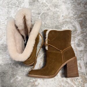 UGG Jerene Chestnut Heeled Booties (Size 8.5)